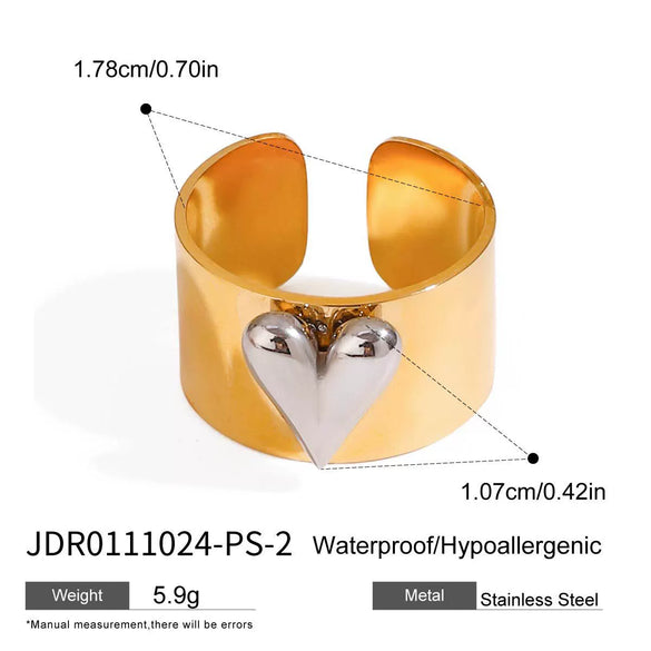 Stainless Steel Geometric Ring Jewelry For Women With Electroplating