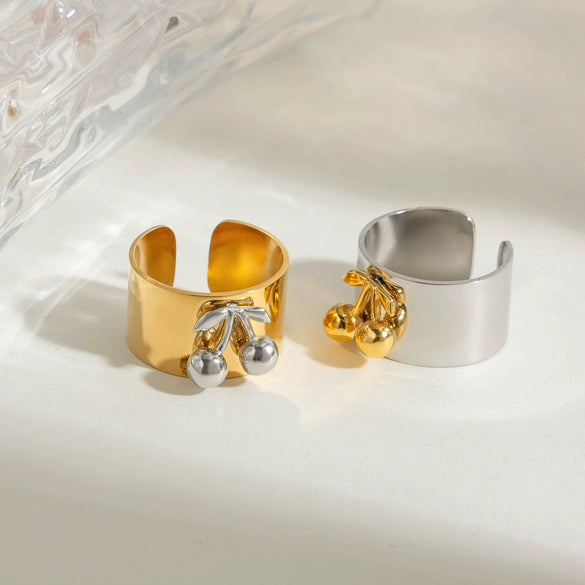 Stainless Steel Geometric Ring Jewelry For Women With Electroplating