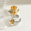 Stainless Steel Geometric Ring Jewelry For Women With Electroplating