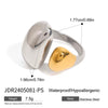 Stainless Steel Geometric Ring Jewelry For Women With Electroplating