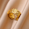 Stainless Steel Geometric Ring Jewelry 18K Goldplated Stylish Simple Asymmetrical Unisex