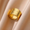 Stainless Steel Geometric Ring Jewelry 18K Goldplated Stylish Simple Asymmetrical Unisex