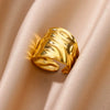Stainless Steel Geometric Ring Jewelry 18K Goldplated Stylish Simple Asymmetrical Unisex