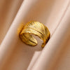Stainless Steel Geometric Ring Jewelry 18K Goldplated Stylish Simple Asymmetrical Unisex