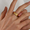 Stainless Steel Geometric Ring 18K Gold Plated