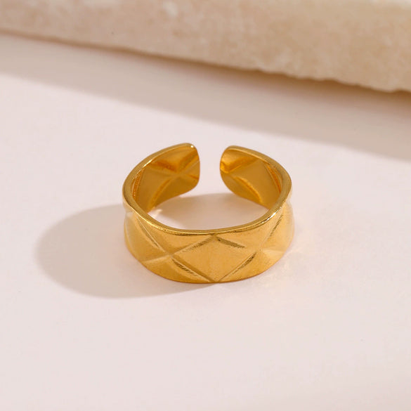 Stainless Steel Geometric Ring 18K Gold Plated