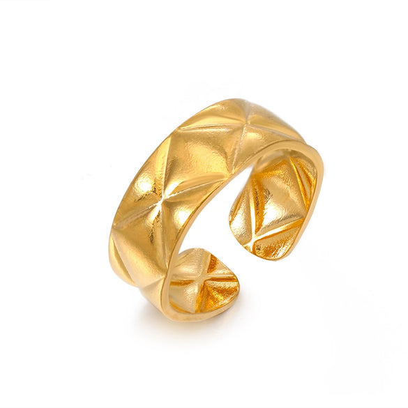 Stainless Steel Geometric Ring 18K Gold Plated