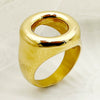 Stainless Steel Geometric Ring Literary Retro Style Electroplated