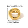 Stainless Steel Geometric Ring Literary Retro Style Electroplated