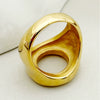 Stainless Steel Geometric Ring Literary Retro Style Electroplated