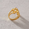 Stainless Steel Geometric Ring With Colored Diamond Inlay Pvd Vacuum Gold Plating Hypoallergenic Women's Jewelry