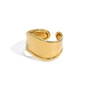 Stainless Steel Geometric Ring With Electroplating And Quiet Design Sense