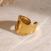 Stainless Steel Geometric Ring With Electroplating And Quiet Design Sense