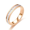 Stainless Steel Geometric Ring With Inlaid Zircon For Women And Men Natural Style Couple Jewelry