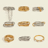 Stainless Steel Geometric Rings With Electroplating For Women