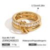 Stainless Steel Geometric Rings With Electroplating For Women