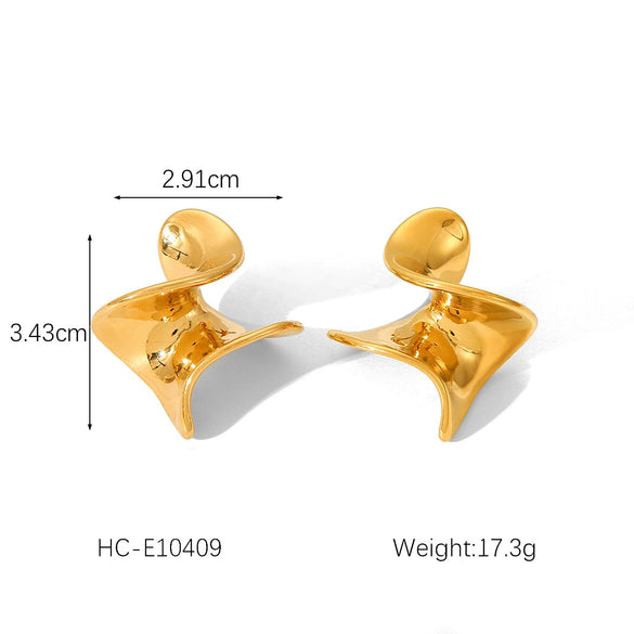 Stainless Steel Geometric Rotary Earrings For Women
