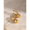 Stainless Steel Geometric Round Ball Pendant Earrings For Women With Electroplating