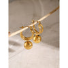 Stainless Steel Geometric Round Ball Pendant Earrings For Women With Electroplating