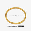Stainless Steel Geometric Round Bead Bracelet For Women Gold Inlaid Jewelry