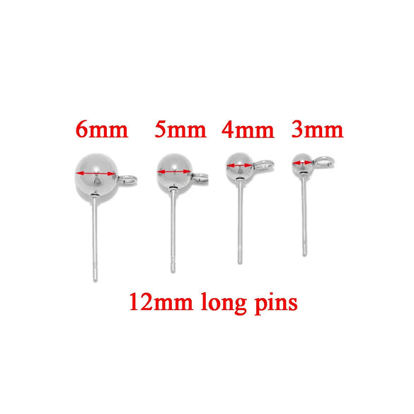 Stainless Steel Geometric Round Bead Hoop Earrings With 18K Gold Colorpreserving Plated And Soldering Process