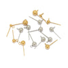 Stainless Steel Geometric Round Bead Hoop Earrings With 18K Gold Colorpreserving Plated And Soldering Process