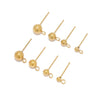 Stainless Steel Geometric Round Bead Hoop Earrings With 18K Gold Colorpreserving Plated And Soldering Process