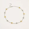 Stainless Steel Geometric Round Bead Necklace For Women Electroplated Fashion Style