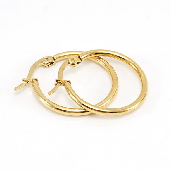 316L Stainless Steel Geometric Round Buckle Earrings For Women
