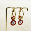Stainless Steel Geometric Round Devil's Eye Pendant Earrings With Oil Embossed And Electroplating