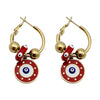 Stainless Steel Geometric Round Devil's Eye Pendant Earrings With Oil Embossed And Electroplating