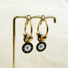 Stainless Steel Geometric Round Devil's Eye Pendant Earrings With Oil Embossed And Electroplating