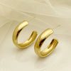 Stainless Steel Geometric Round Earrings With Electroplating