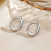 Stainless Steel Geometric Round Electroplated Women's Earrings