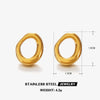 Stainless Steel Geometric Round Electroplated Women's Earrings