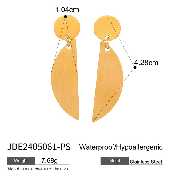 Stainless Steel Geometric Round Electroplated Women's Earrings