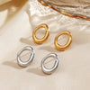 Stainless Steel Geometric Round Electroplated Women's Earrings