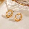Stainless Steel Geometric Round Electroplated Women's Earrings