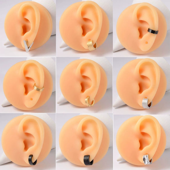 Stainless Steel Geometric Round Frosted Electroplated Unisex Earrings