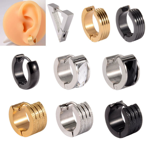 Stainless Steel Geometric Round Frosted Electroplated Unisex Earrings