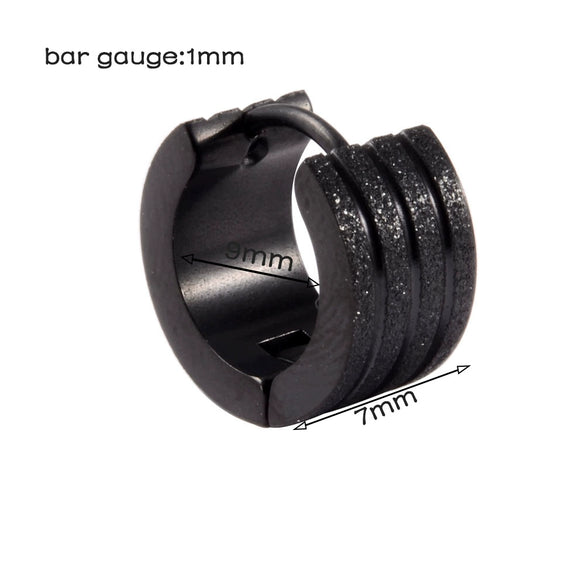 Stainless Steel Geometric Round Frosted Electroplated Unisex Earrings