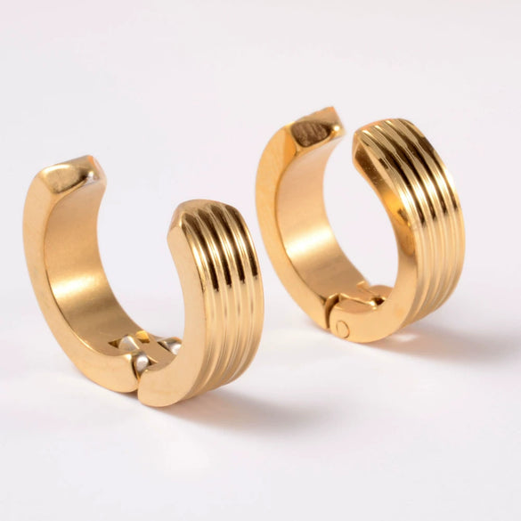 Stainless Steel Geometric Round Frosted Electroplated Unisex Earrings