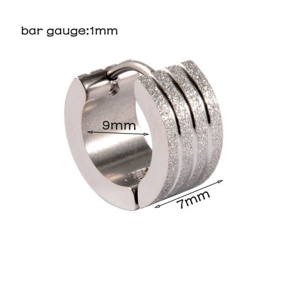 Stainless Steel Geometric Round Frosted Electroplated Unisex Earrings