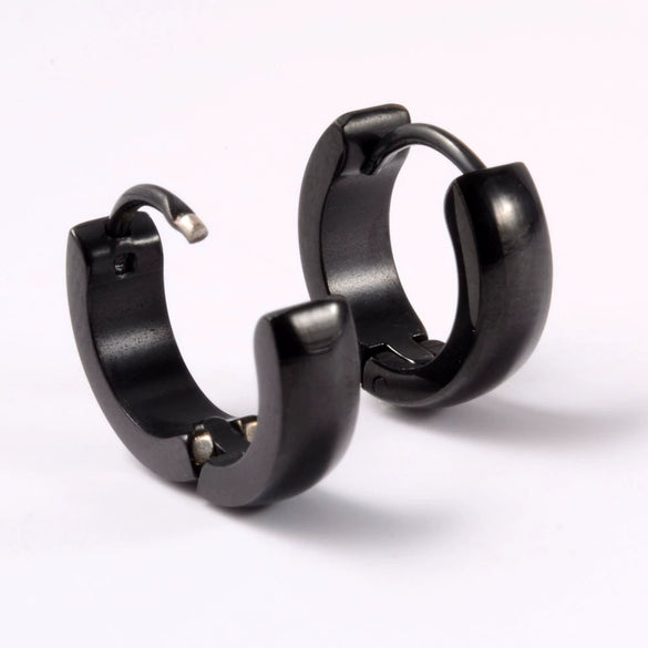 Stainless Steel Geometric Round Frosted Electroplated Unisex Earrings