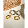 Stainless Steel Geometric Round Irregular Hollow Electroplated Women's Earrings Jewelry