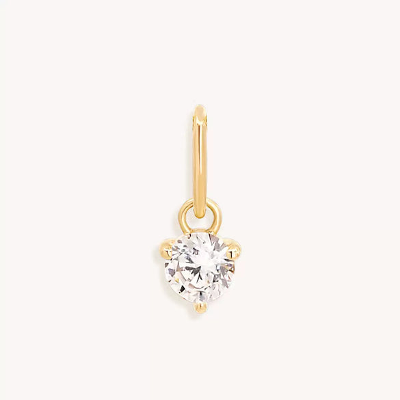 Stainless Steel Geometric Round Zircon Inlaid Electroplating Birthstone Pendant