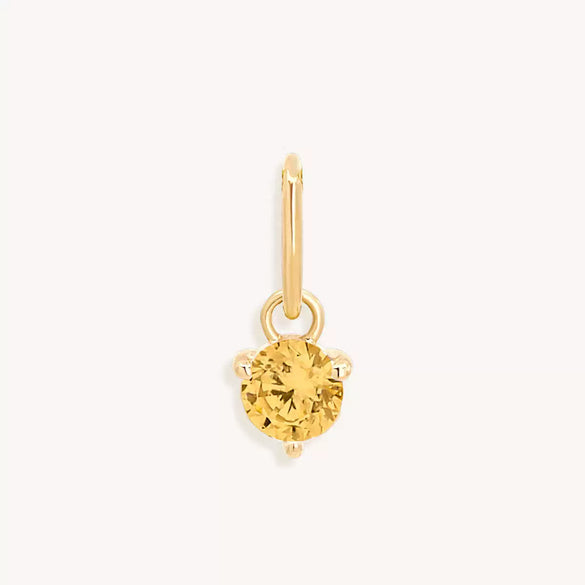 Stainless Steel Geometric Round Zircon Inlaid Electroplating Birthstone Pendant