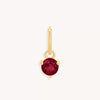 Stainless Steel Geometric Round Zircon Inlaid Electroplating Birthstone Pendant