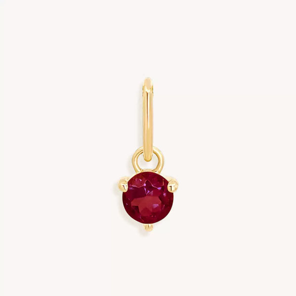 Stainless Steel Geometric Round Zircon Inlaid Electroplating Birthstone Pendant