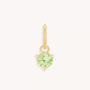 Stainless Steel Geometric Round Zircon Inlaid Electroplating Birthstone Pendant
